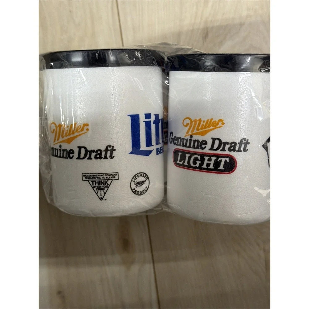 Vintage Miller Lite Styrofoam Beer Can Koozie Lot of 4  coozie light foam Lifoam